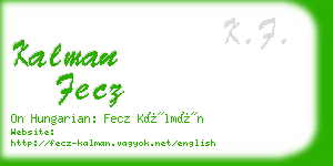 kalman fecz business card